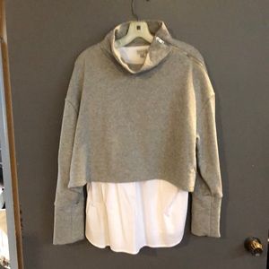 Sweater, gray and white